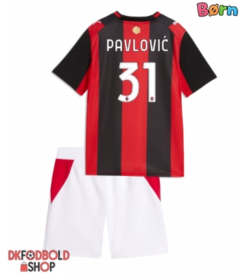 AC Milan Strahinja Pavlovic #31 Hjemmebanesæt Børn 2026-27 Kort ærmer (+ korte bukser)